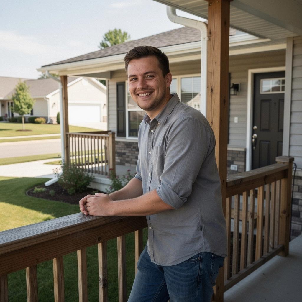 Семейный дом с зеленым двором в пригороде США